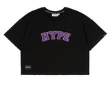 Signature Collegiate Crop Top | Black/Purple