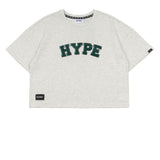 Signature Collegiate Crop Top | Light Heather Grey
