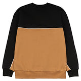 Signature Collegiate Panel Crewneck | Black/Brown