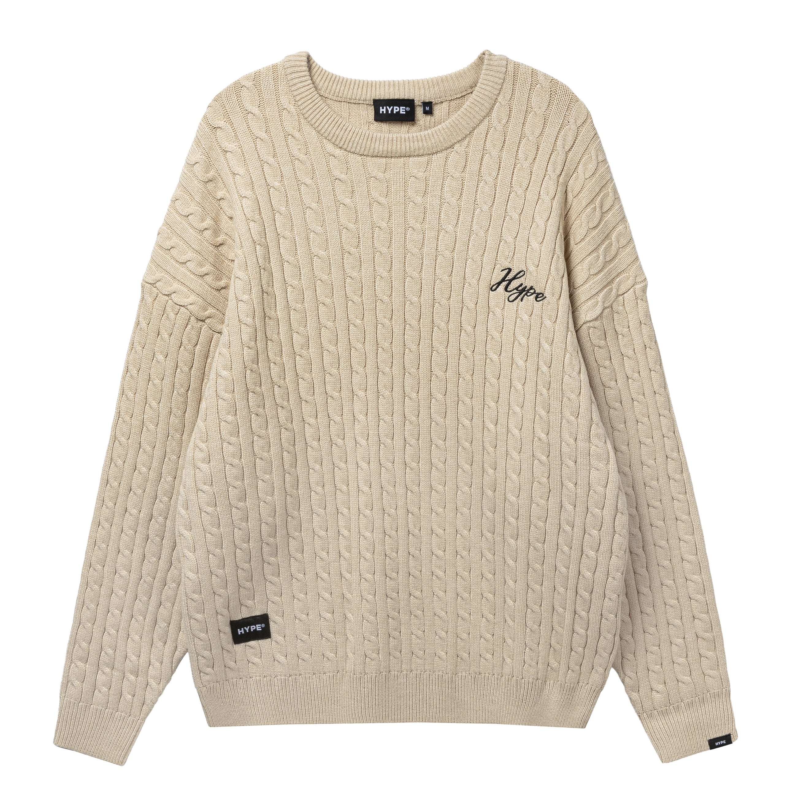HYPE Signature Collegiate Cableknit Crewneck