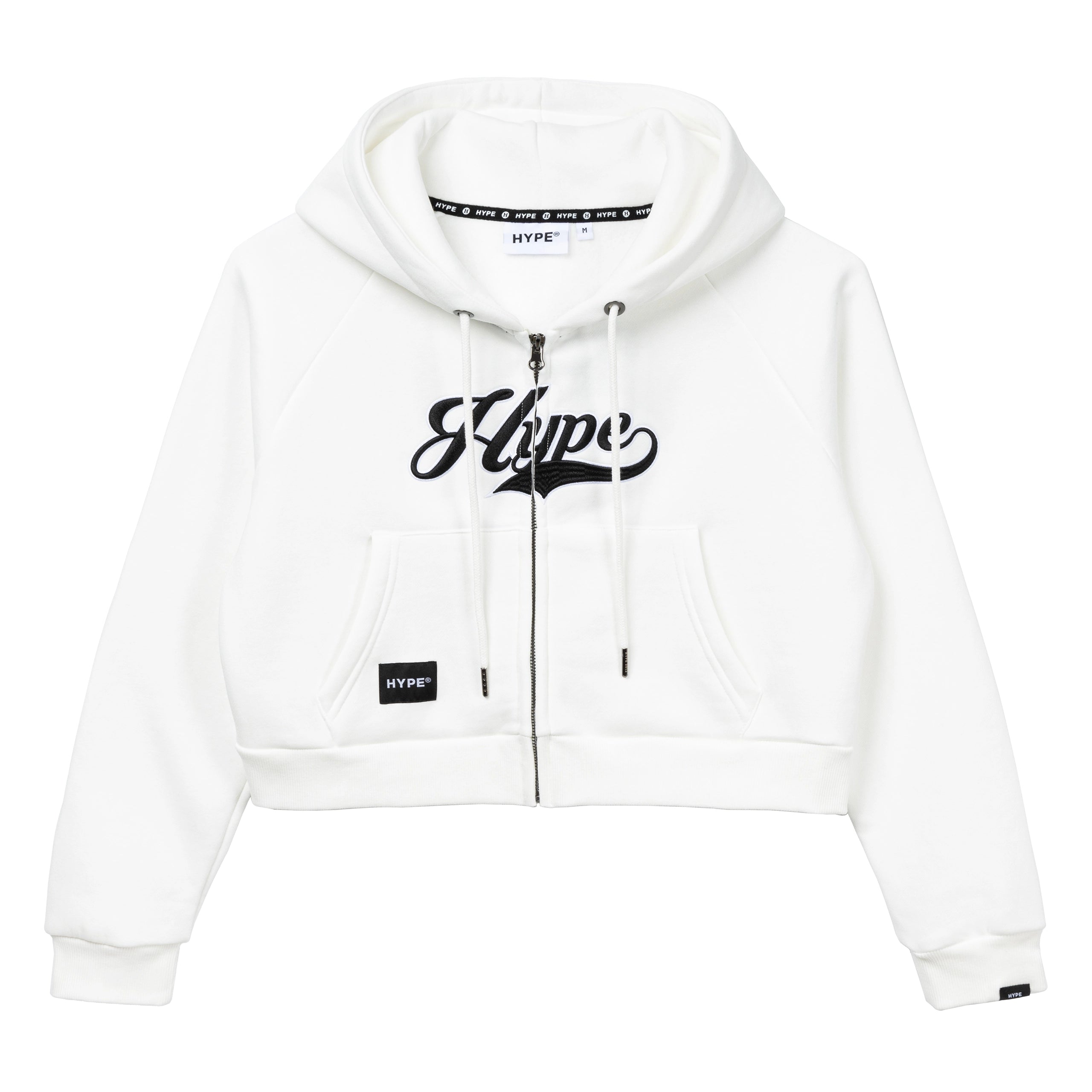 HYPE Signature Letter Ladies Zip Crop Hoodie