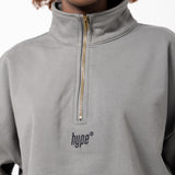 Hype Girl Brat Half Zip Crop Crewneck