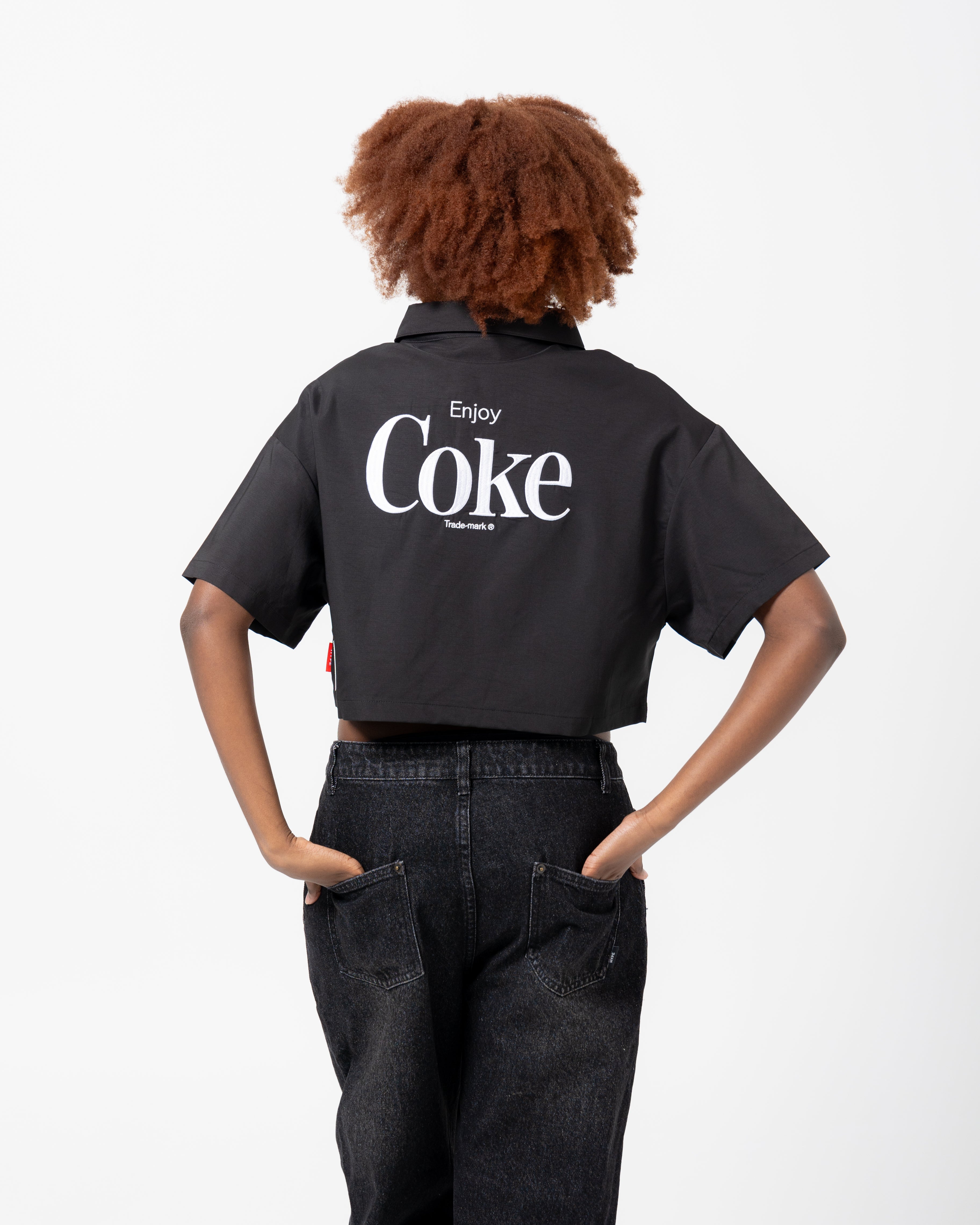 Coca selling Cola cropped athletic shirt