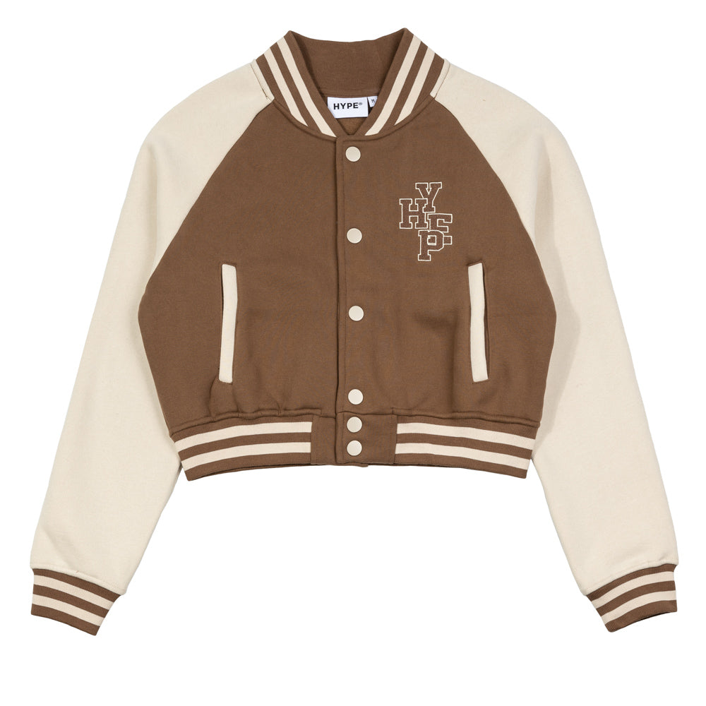 Hype Girl Betsy Cropped Varsity Jacket HYPE