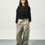Black Beauty Tapped Ladies Crop Varsity Jacket