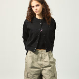 Black Beauty Tapped Ladies Crop Varsity Jacket