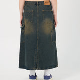 Signature Script Wash Denim Skirt