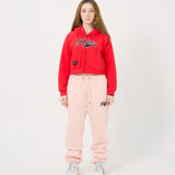 Signature Letter Ladies Zip Crop Hoodie