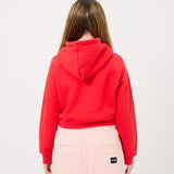 Signature Letter Ladies Zip Crop Hoodie