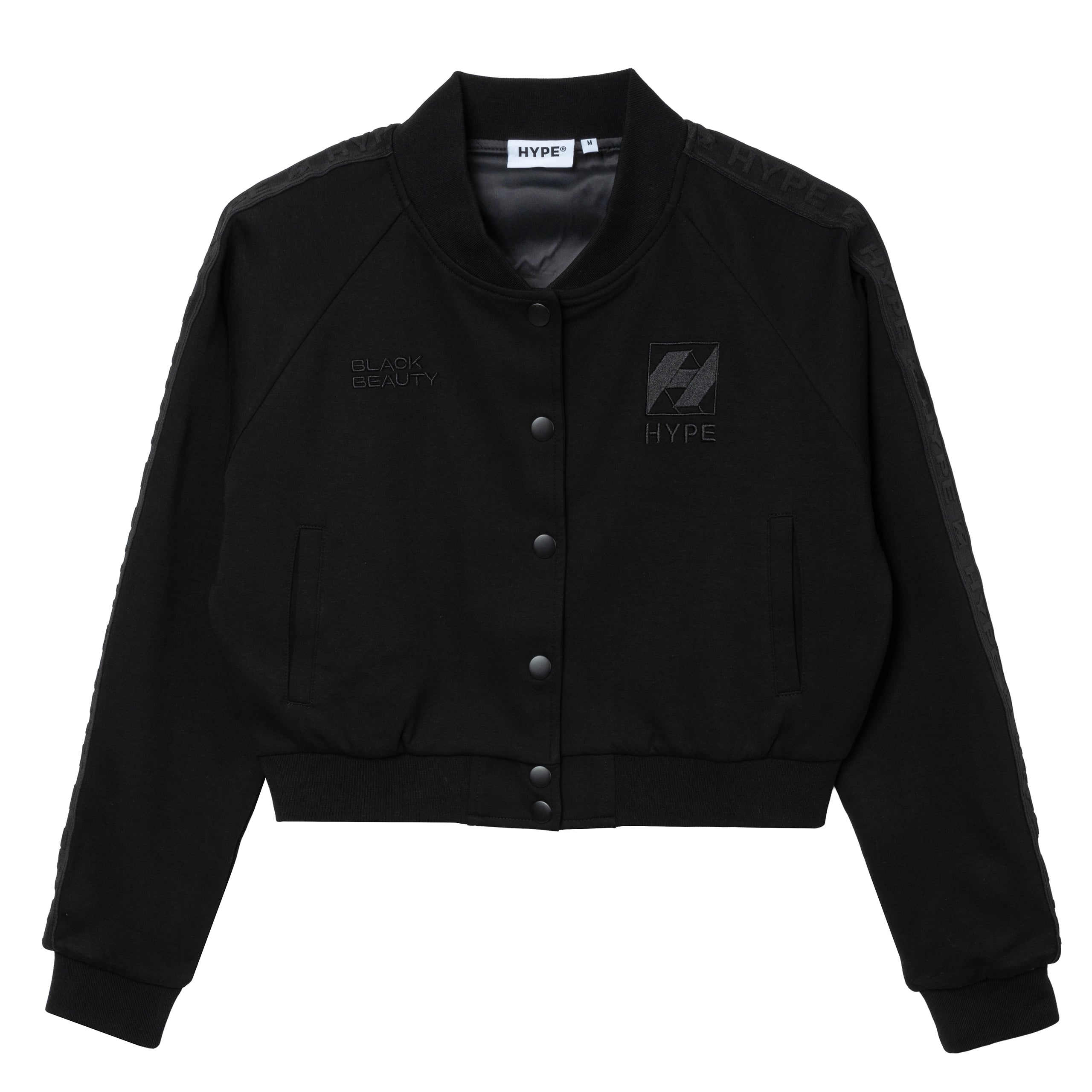 Hype HYPE Black Beauty Tapped Ladies Crop Varsity Jacket