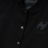 Black Beauty Tapped Ladies Crop Varsity Jacket