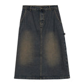 Signature Script Wash Denim Skirt