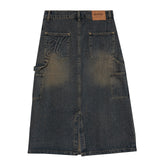 Signature Script Wash Denim Skirt