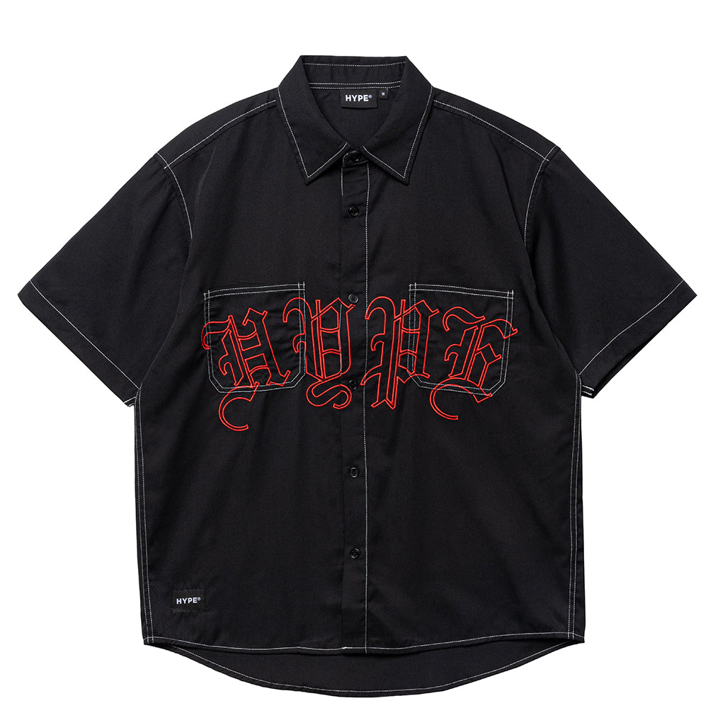 19ssTHEE / シー  double-buttoned shirts. HYPE Old English Contrast Stitch Work Shirt
