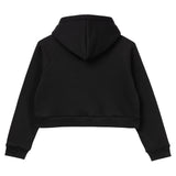Signature Letter Ladies Zip Crop Hoodie