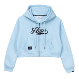 Signature Letter Ladies Zip Crop Hoodie