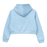 Signature Letter Ladies Zip Crop Hoodie