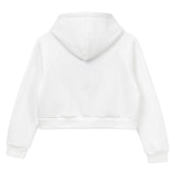 Signature Letter Ladies Zip Crop Hoodie