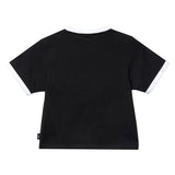 Old English Ringer Ladies Crop Top