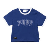 Old English Ringer Ladies Crop Top