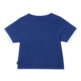 Old English Ringer Ladies Crop Top