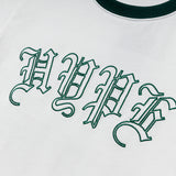 Old English Ringer Ladies Crop Top