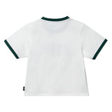 Old English Ringer Ladies Crop Top