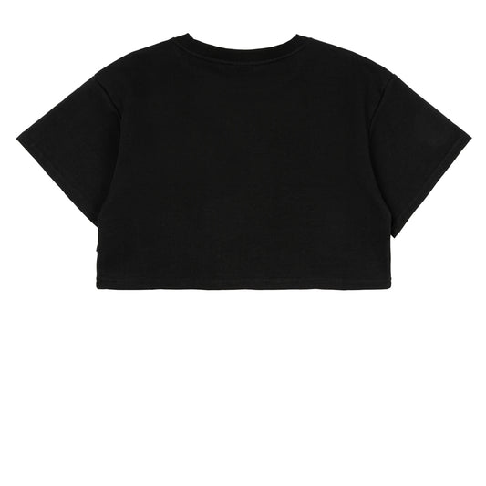 The Interlude Etched Oversize Croptop | Black