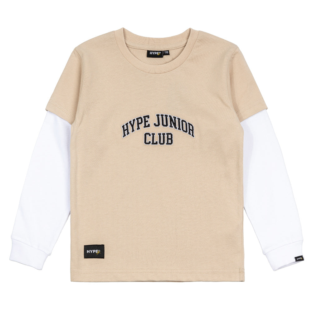 Junior Club Hjc Long Sleeve Tee | Khaki/White