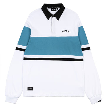 Signature Sierra Rugby Polo Tee | White/Blue