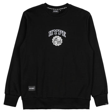 Signature Collegiate Crewneck Sweater | Black/Black
