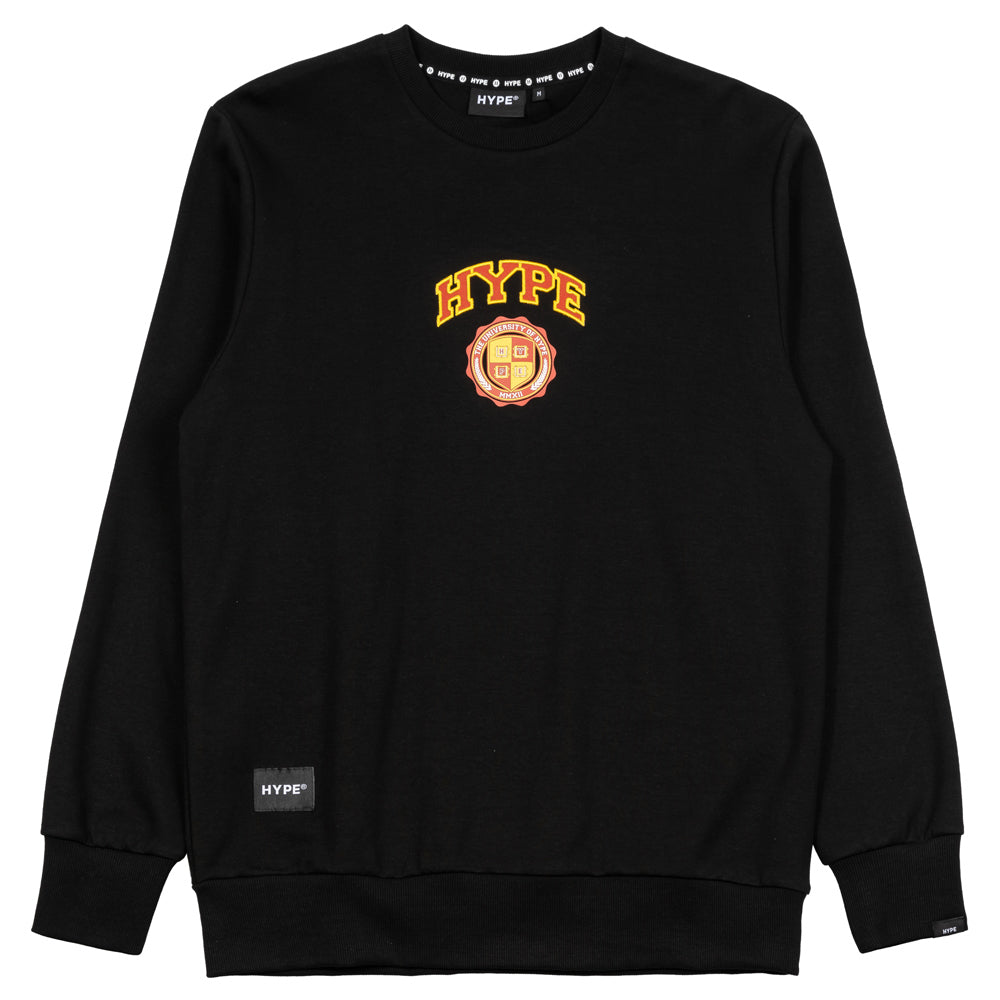 Signature Collegiate Crewneck Sweater | Black/Red
