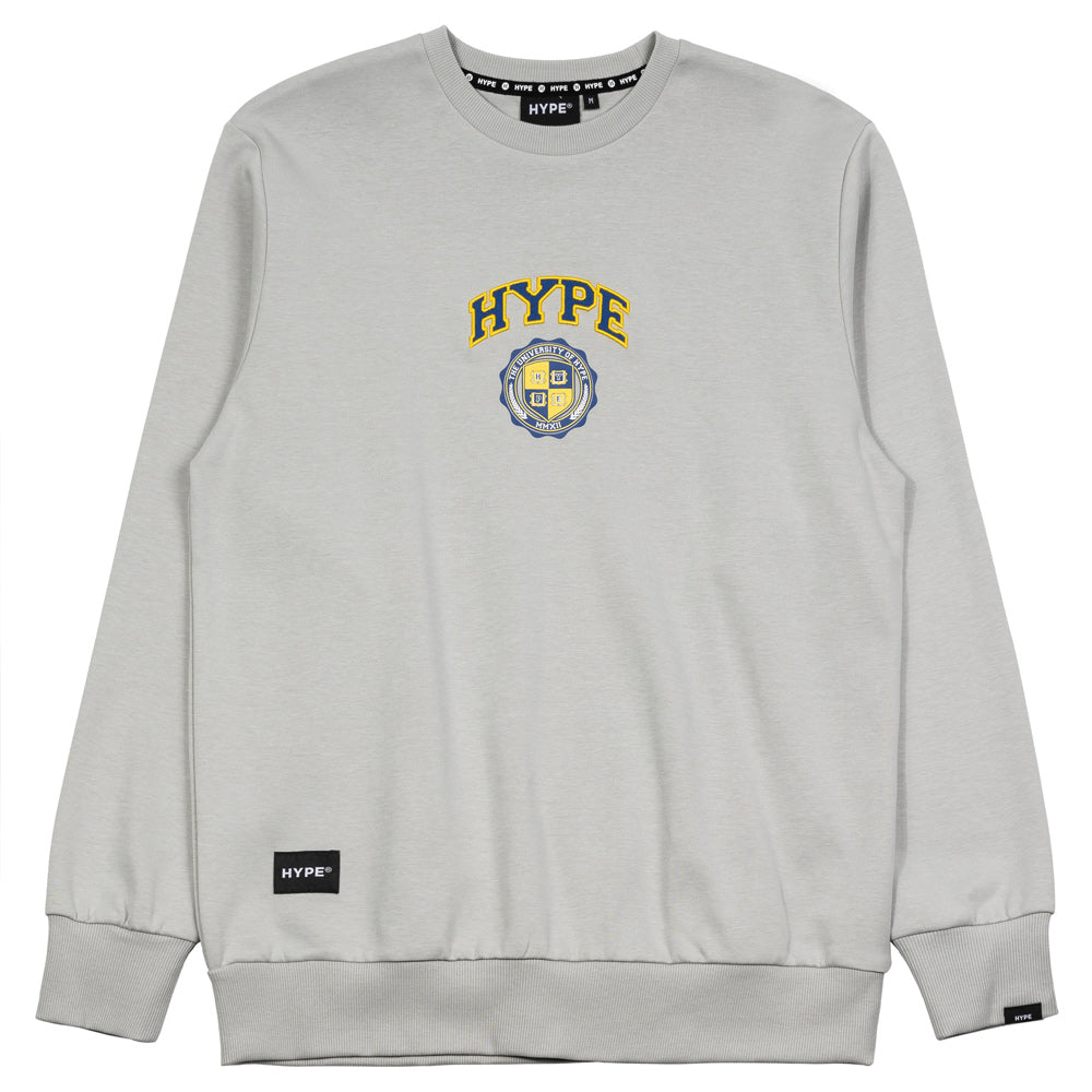 Signature Collegiate Crewneck Sweater | Grey/Navy