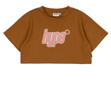 Hype Girl Brat Crop Top | Brown
